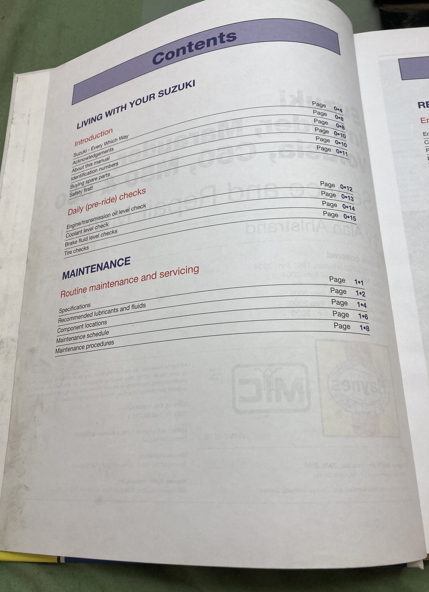 Genuine Haynes 2618 Suzuki Intruder, Marauder, Volusia Service Manual '85-'09