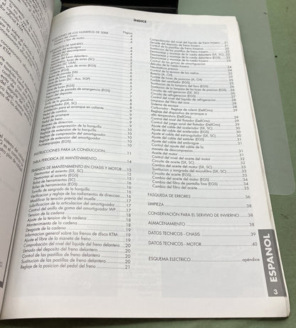 Genuine KTM 320530 400/620 SX/SC/EGS Owner's Manual 1998