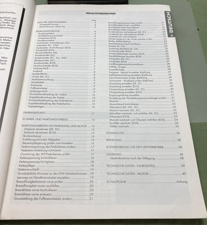 Genuine KTM 320530 400/620 SX/SC/EGS Owner's Manual 1998