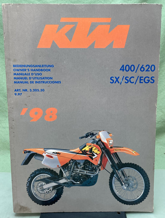Genuine KTM 320530 400/620 SX/SC/EGS Owner's Manual 1998