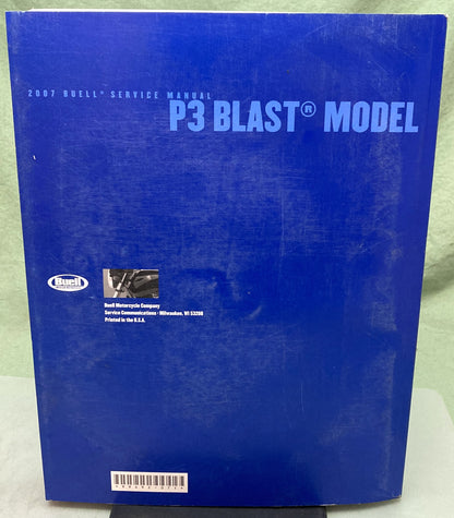 Genuine Buell 99492-07Y P3 Blast Model Service Manual 2007
