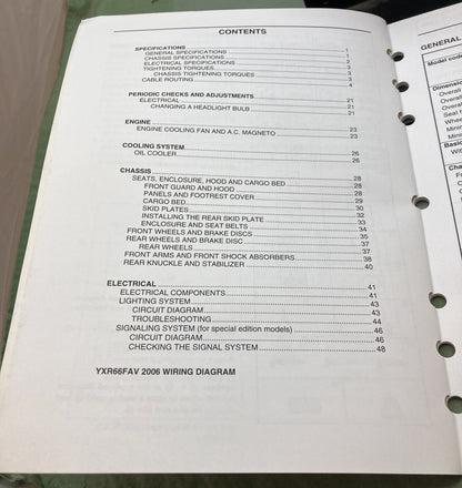 Genuine Yamaha LIT-11616-19-41 YXR66FAV Supp. Service Manual 2005