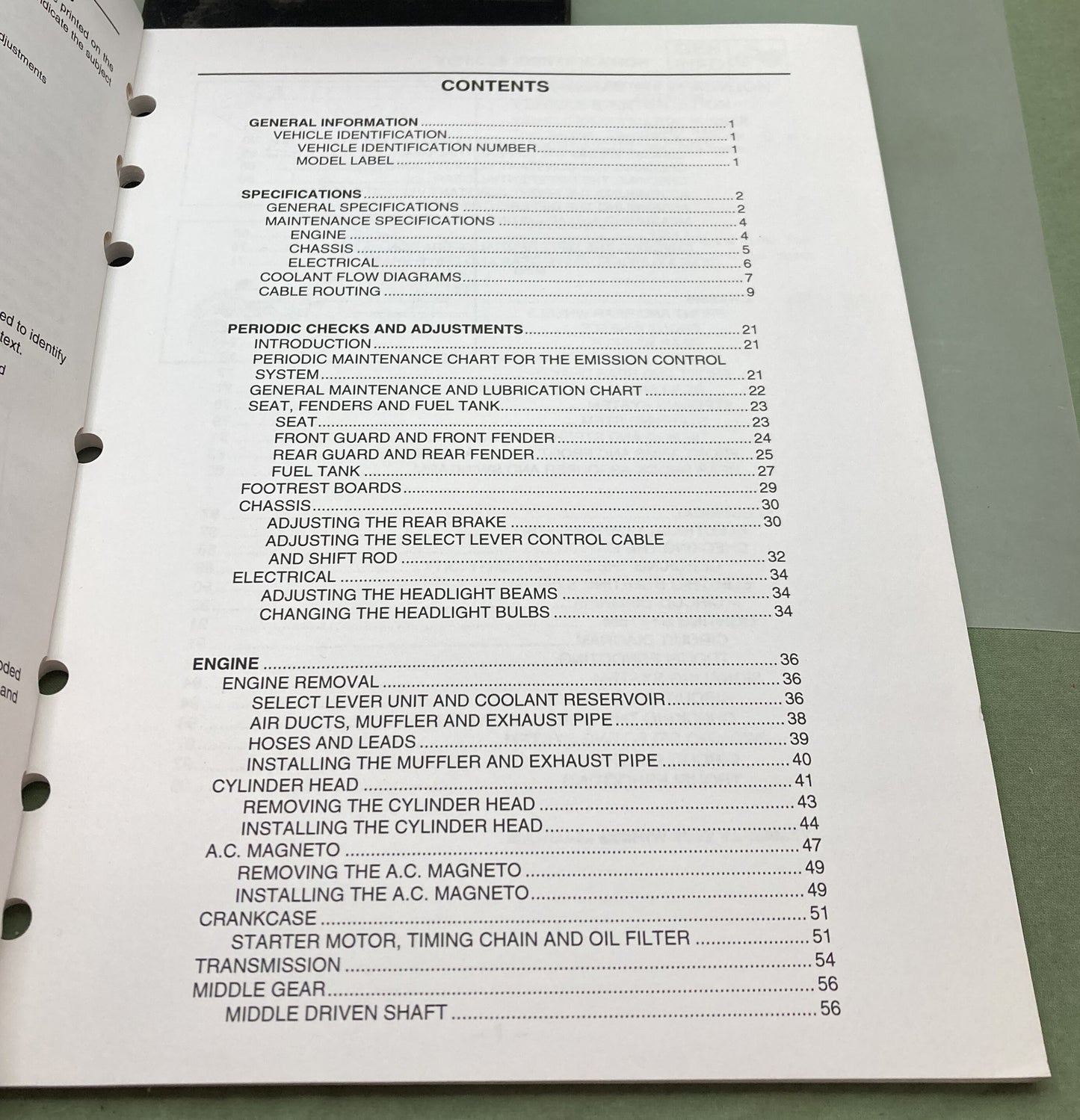 Genuine Yamaha LIT-11616-19-42 YFM45FXV Supp. Service Manual 2005