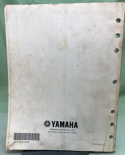 Genuine Yamaha LIT-11616-16-02 YFM400FAR Service Manual 2002
