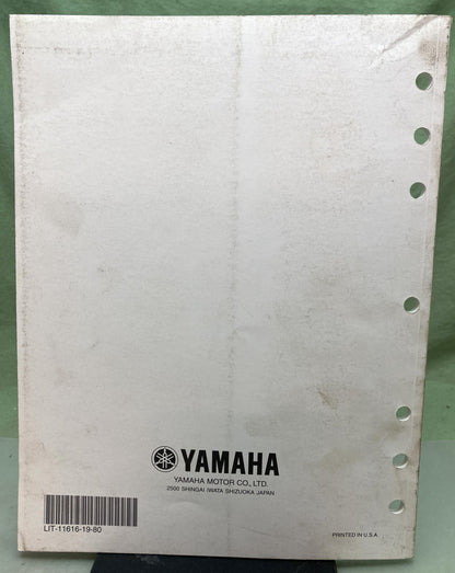 Genuine Yamaha LIT-11616-19-80 YFM35XV Service Manual 2005