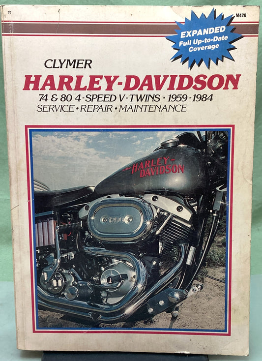 Genuine Clymer M420 Harley Davidson 74 and 80 4-Speed V-Twins Service Manual