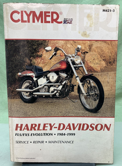 Genuine Clymer M421-3 Harley Davidson FLS/FXS Evolution Service Manual '84-'99