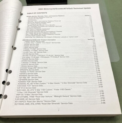 Yamaha LIT-17500-00-04 Motorcycle/ATV/SxS Technical Update 2004 Genuine