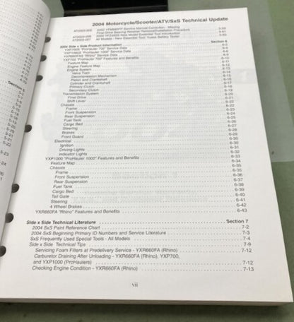 Yamaha LIT-17500-00-04 Motorcycle/ATV/SxS Technical Update 2004 Genuine