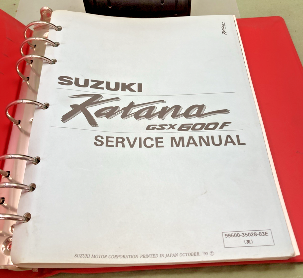 NEW GENUINE SUZUKI 99500-35028-03E KATANA GSX600F SERVICE MANUAL 1990