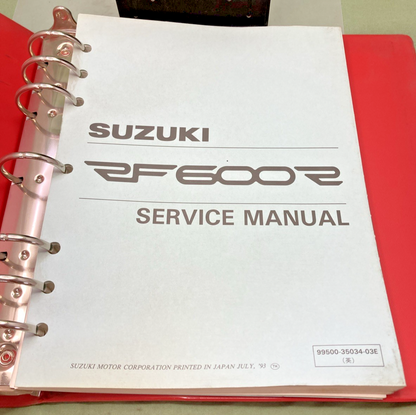 NEW GENUINE SUZUKI 99500-35034-03E RF600R SERVICE MANUAL WITH BINDER 1993