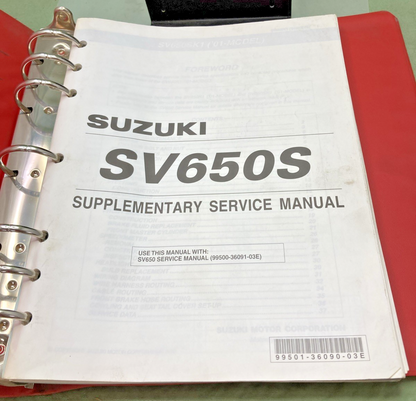 NEW GENUINE SUZUKI 99500-36090-03E SV650 SERVICE MANUAL AND SUPPLEMENT 1998