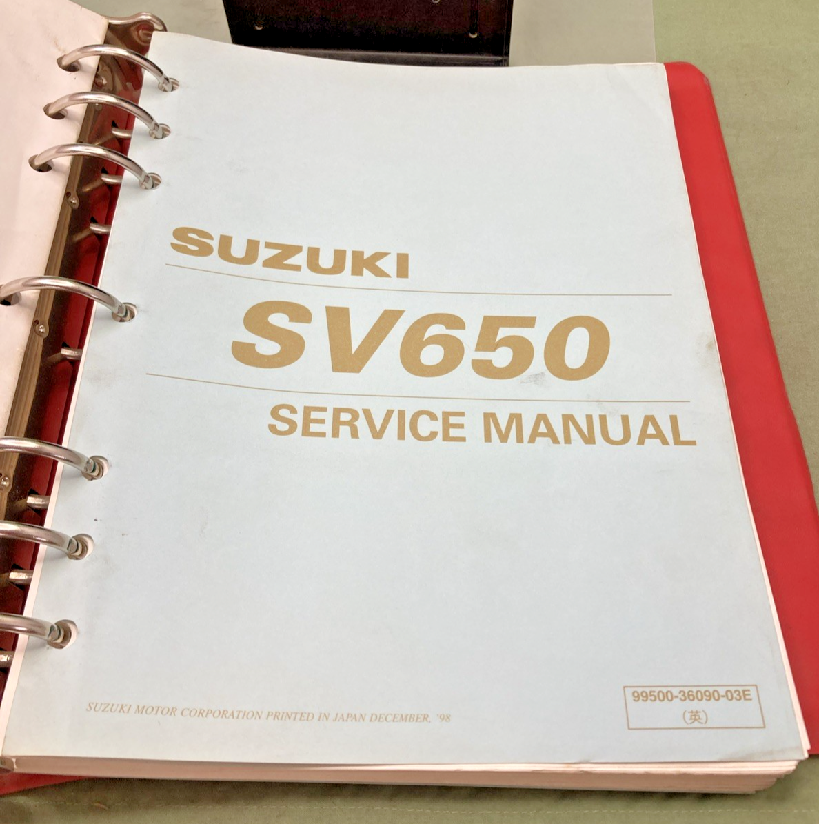 NEW GENUINE SUZUKI 99500-36090-03E SV650 SERVICE MANUAL AND SUPPLEMENT 1998