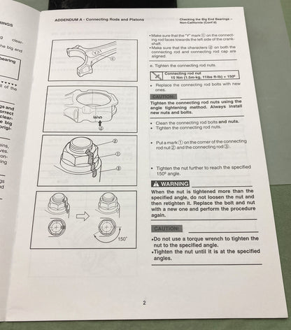 Genuine Yamaha LIT-11626-17-50 Addendum A Connecting Rods and Pistons 2004