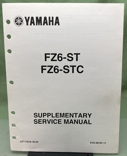 Genuine Yamaha LIT-11616-18-43 FZ6-ST FZ6-STC Supp. Service Manual 2004