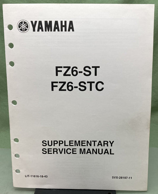 Genuine Yamaha LIT-11616-18-43 FZ6-ST FZ6-STC Supp. Service Manual 2004