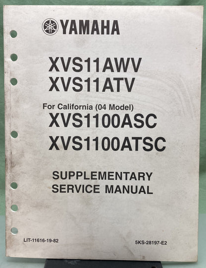 Genuine Yamaha LIT-11616-19-82 XVS11AWV XVS11ATV Supp. Service Manual 2005