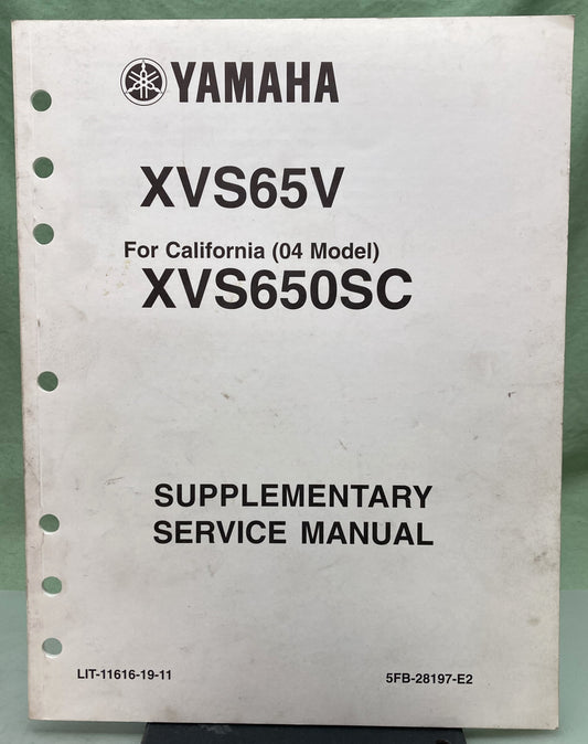 Genuine Yamaha LIT-11616-19-11 XVS65V Supp. Service Manual 2005