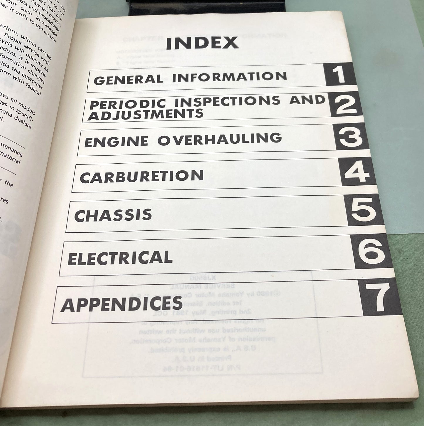 Genuine Yamaha LIT-11616-01-94 XJ650G Service Manual 1980