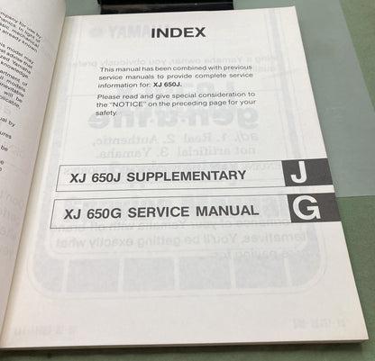 Genuine Yamaha LIT-11616-XJ-60 XJ650 G/H/J/K Service Manual 1982