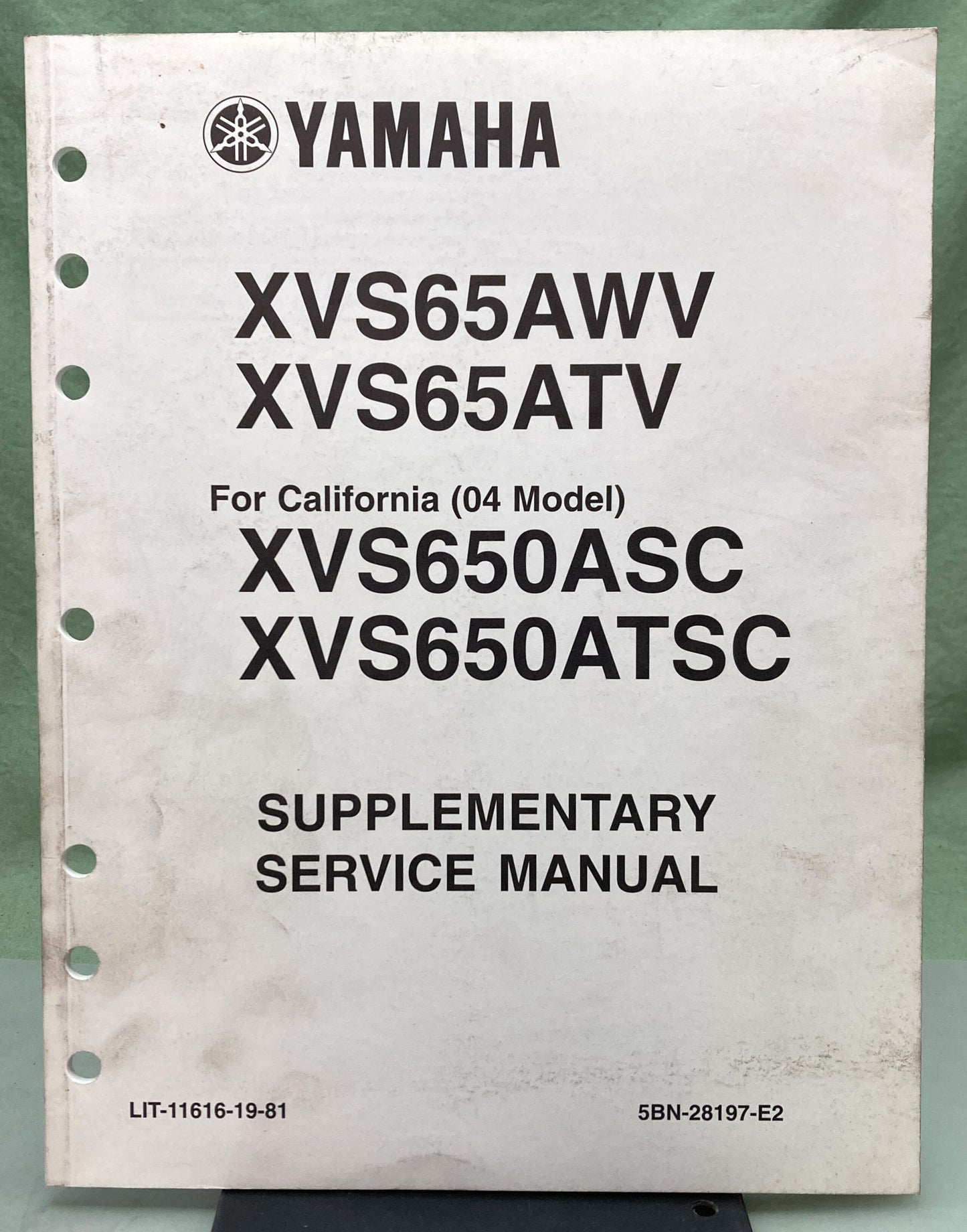 Genuine Yamaha LIT-11616-19-81 XVS65AWV, XVS65ATV Supp. Service Manual 2005