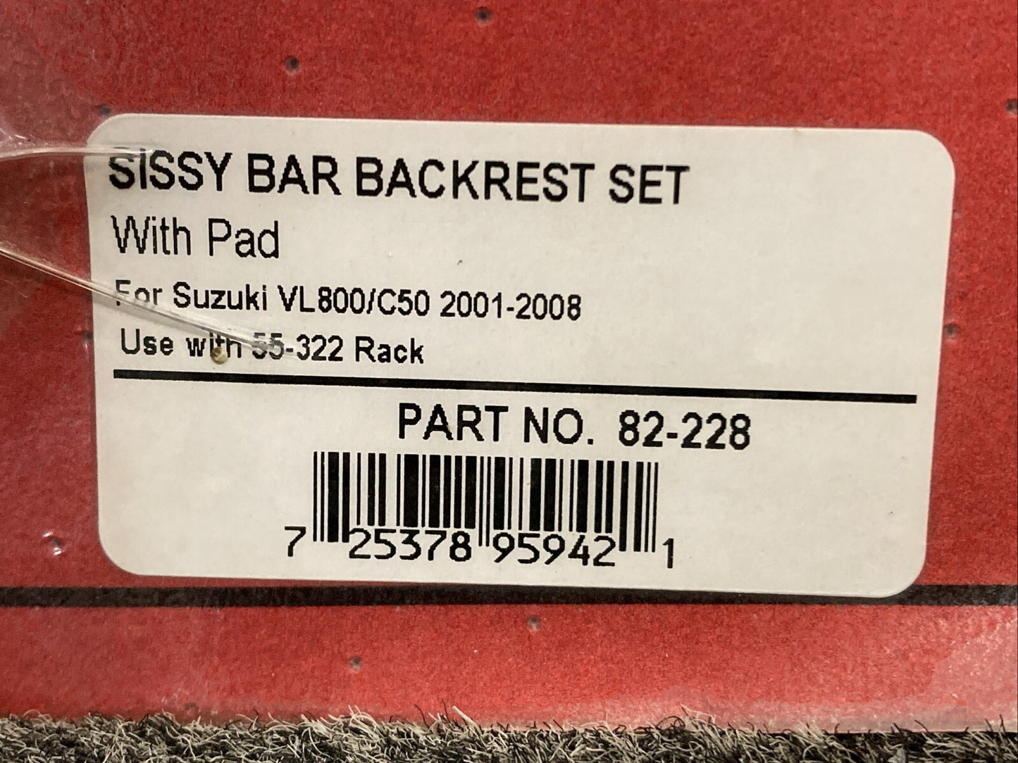 NEW GENUINE SHOW CHROME 82-228 SISSY BAR BACKREST SET WITH PAD