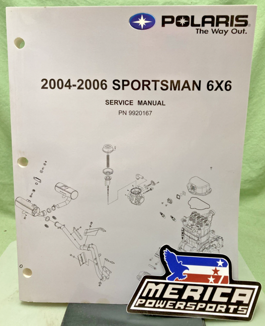 GENUINE POLARIS 9920167 SPORTSMAN 6X6 SERVICE MANUAL 2004-2006