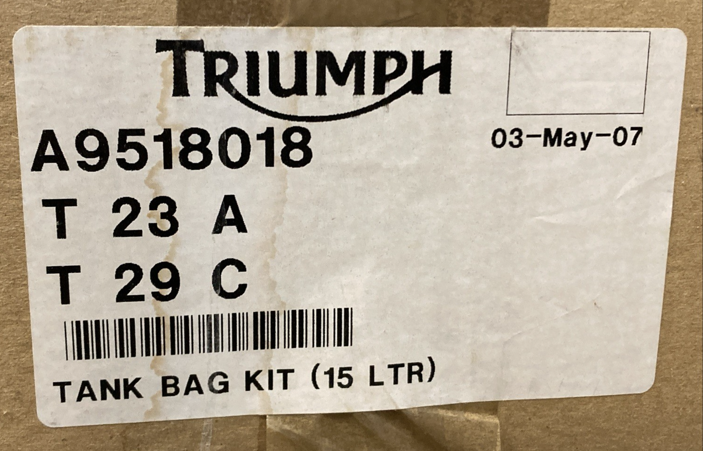 NEW GENUINE TRIUMPH A9518018 Tank Bag Kit, 15LTR