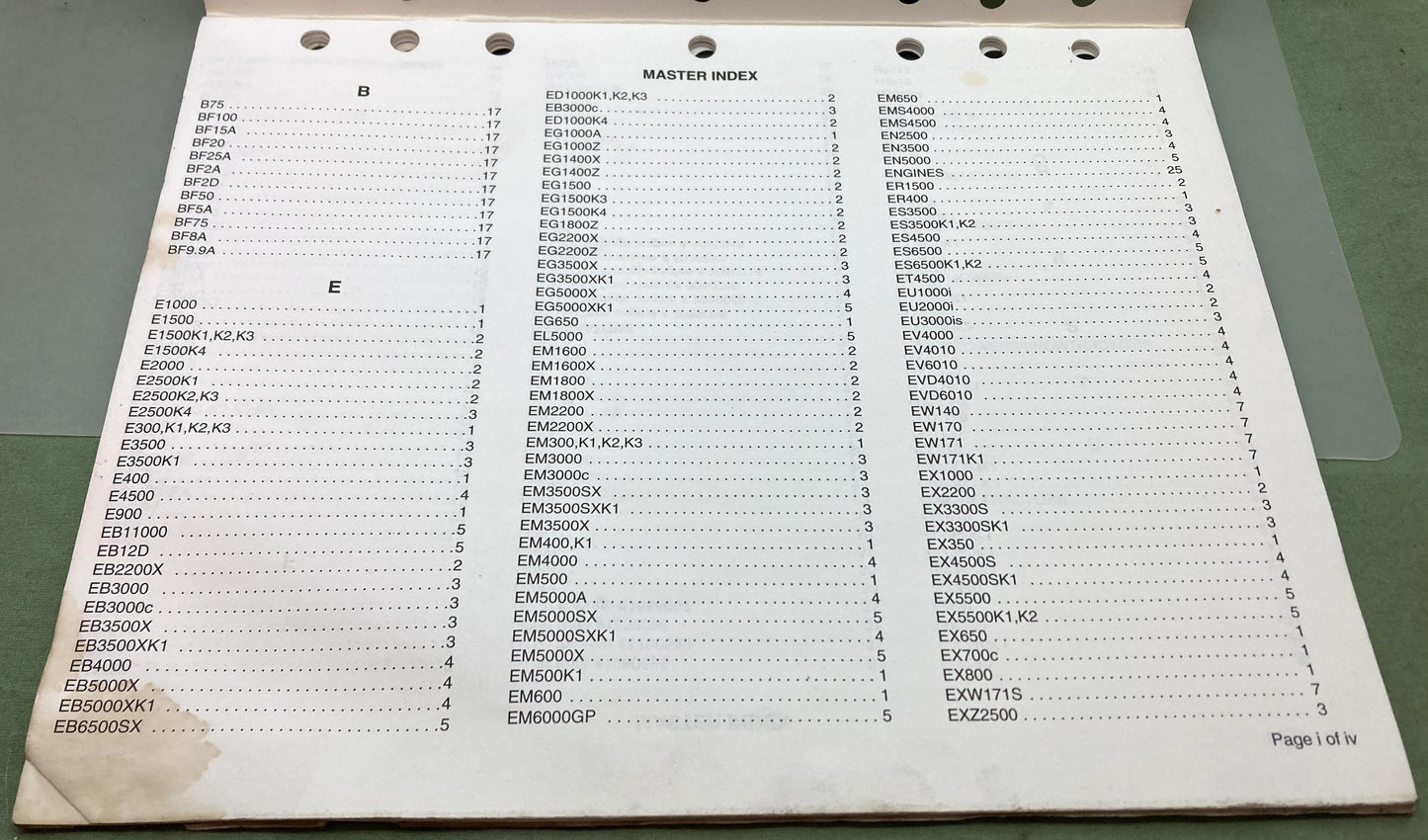 Genuine Honda TE410 Engine Service Specifications 1998