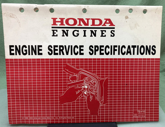 Genuine Honda TE410 Engine Service Specifications 1998