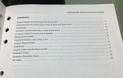 Genuine Honda TO971 Emission Regulation Guide 1997