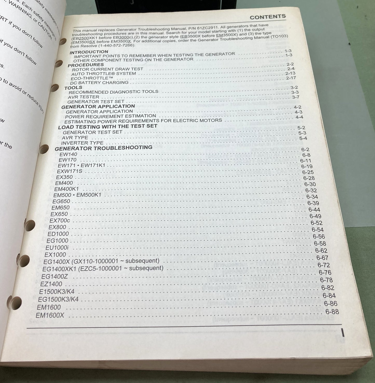 Genuine Honda PSV52522H Troubleshooting Manual '98-'06