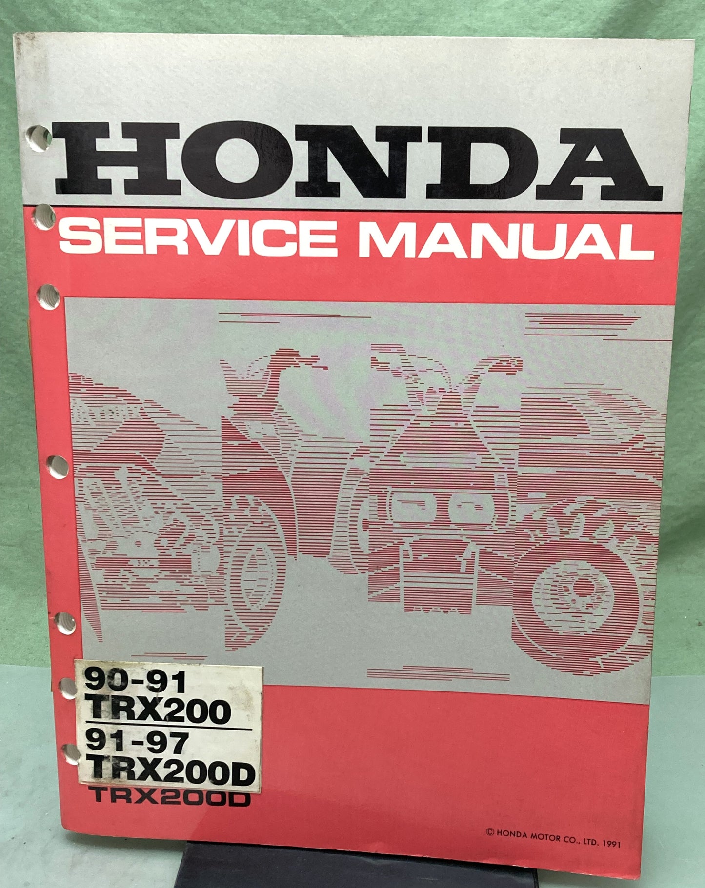 Genuine Honda 61HF103 TRX200/TRX200D Service Manual 1991
