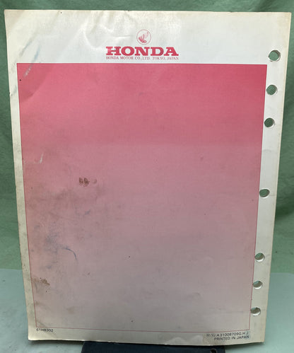 Genuine Honda 61HB302 TRX 200SX Fourtrax Service Manual 1987