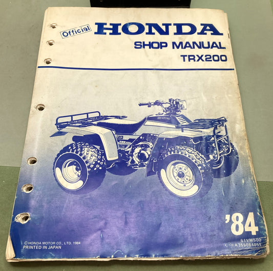 Genuine Honda 61VM500 TRX200 Shop Manual 1984