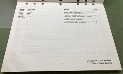 Genuine Honda PFR53458 Warranty Flat Rate Manual for Honda Power Equipment 2002