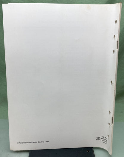 Genuine Honda TO954 Warranty Operations 1999