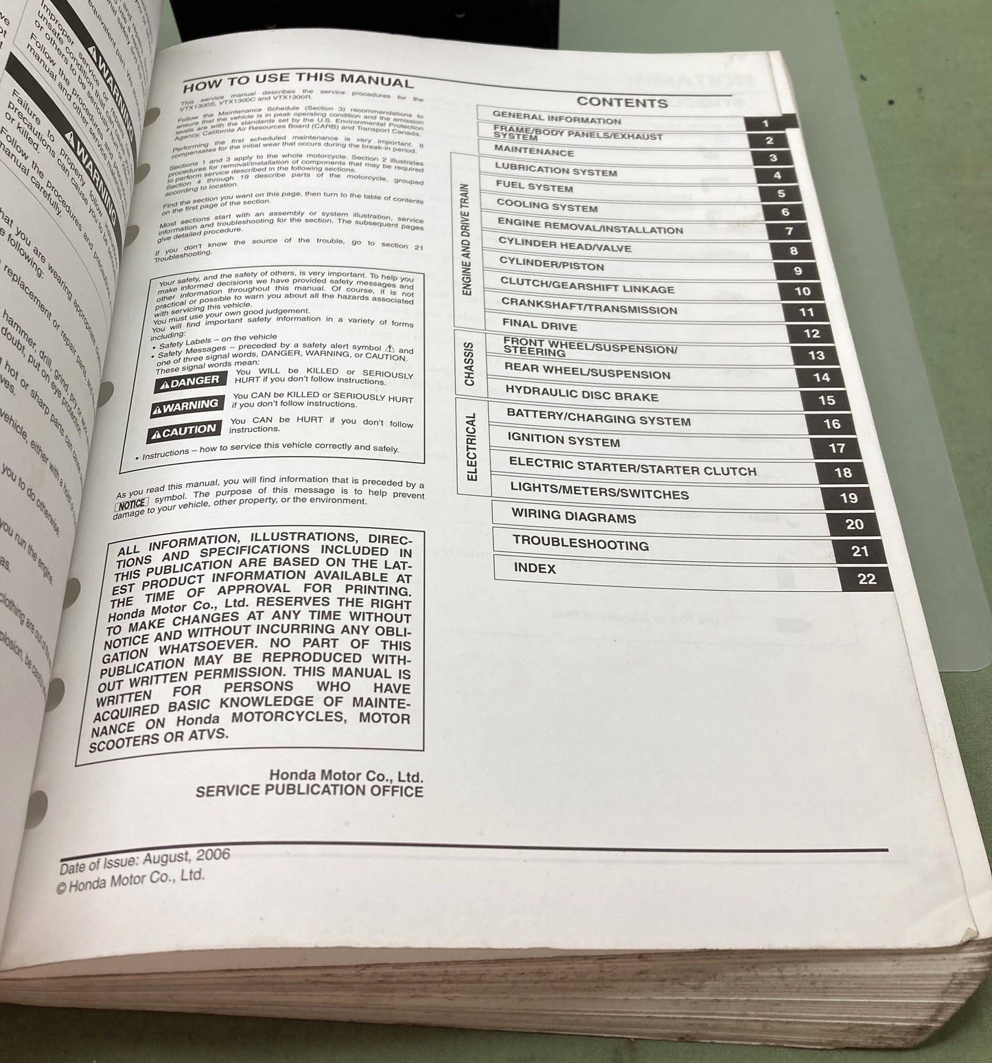 Genuine Honda 61MEA04 VTX1300S/R/C Service Manual 2006