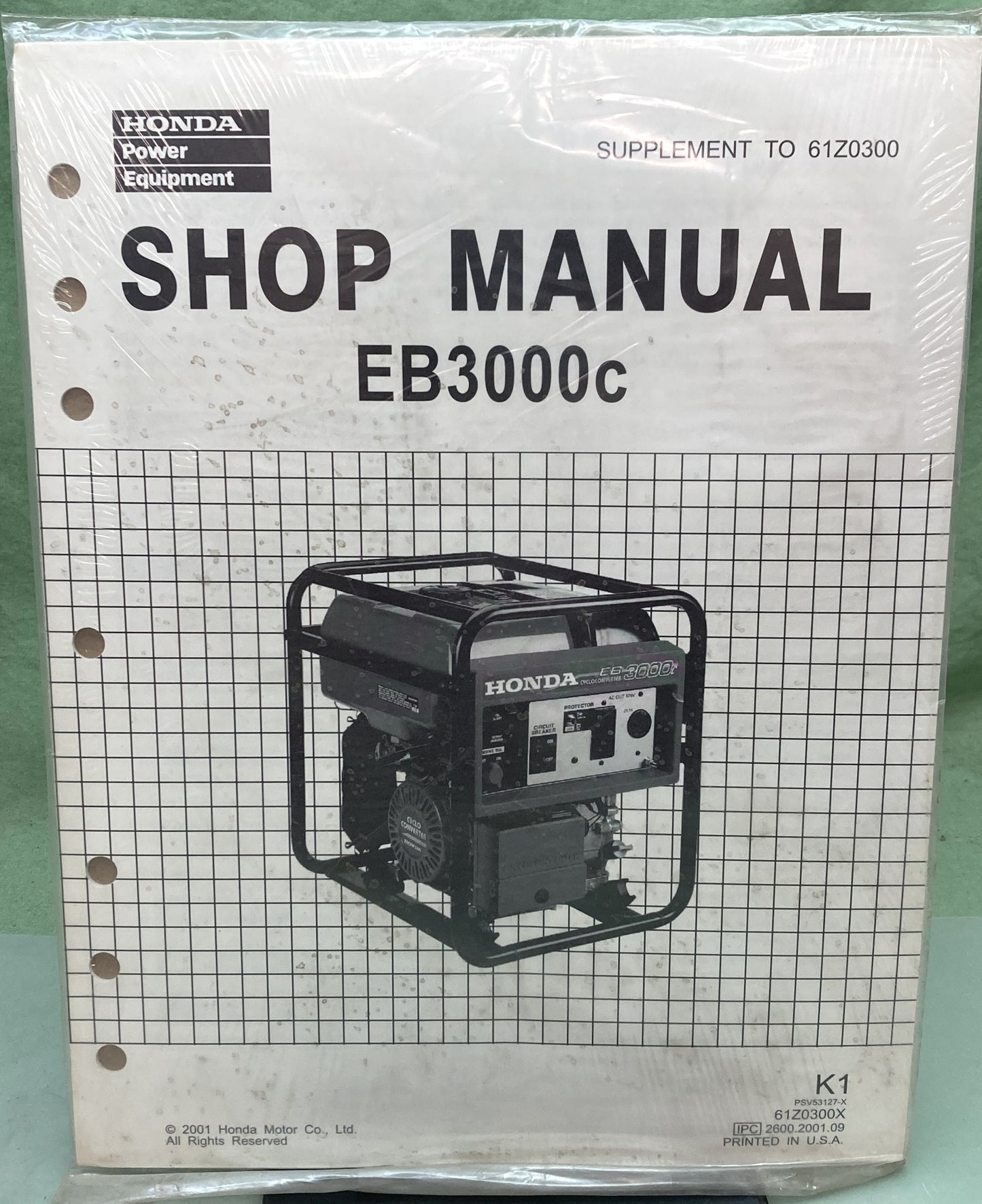 New Genuine Honda 61Z0300X EB3000c Supp. Shop Manual 2001
