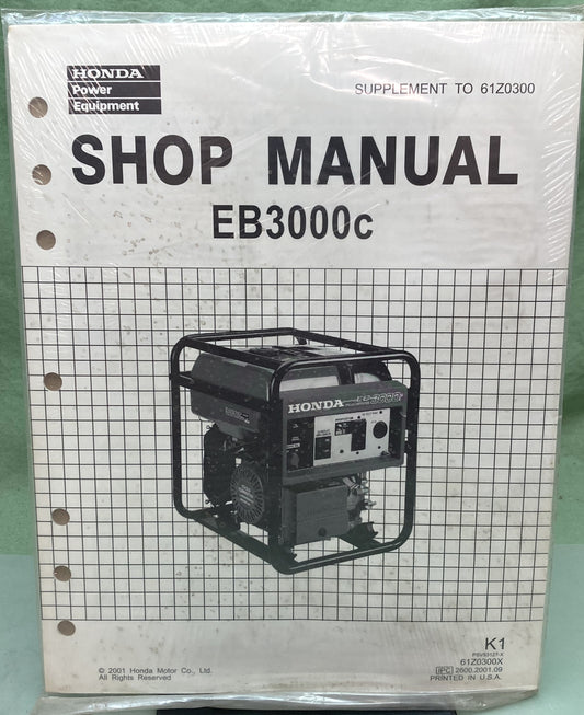 New Genuine Honda 61Z0300X EB3000c Supp. Shop Manual 2001