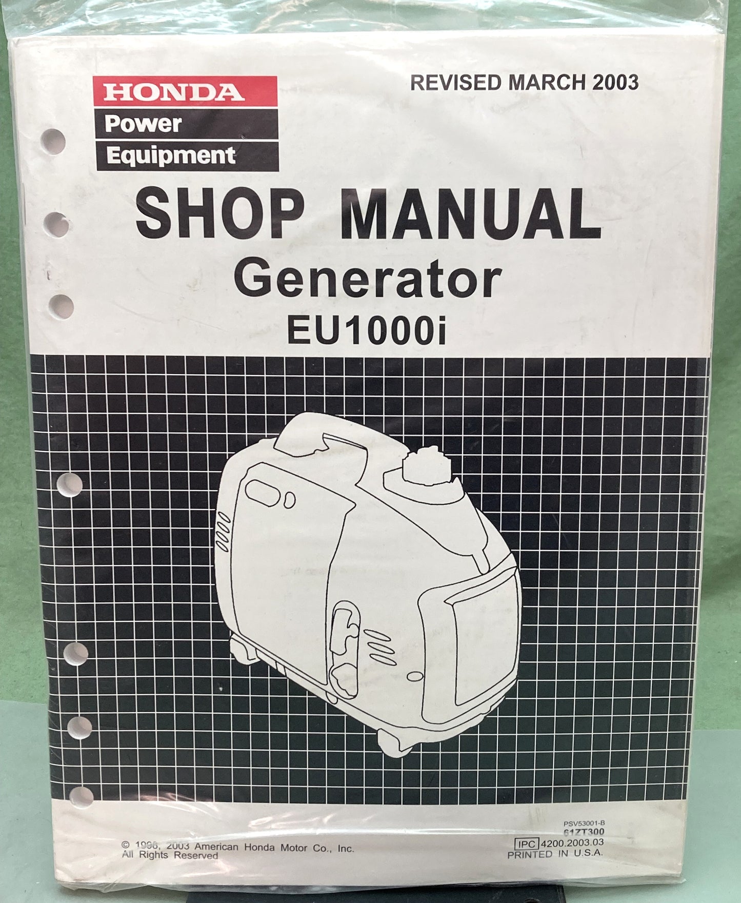 New Genuine Honda 61ZT300 EU1000i Generator Shop Manual 2003