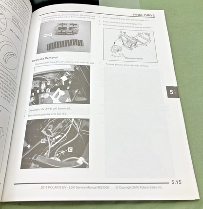 GENUINE POLARIS 9923008 RANGER EV-LSV SERVICE MANUAL 2011