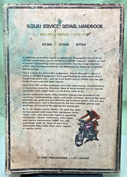 GENUINE CLYMER 368 SUZUKI 380-750CC SERVICE MANUAL 1972-1975