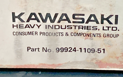 GENUINE KAWASAKI 99924-1109-51 NINJA 250R GPX250R SERVICE MANUAL SUPPLEMENT 1987