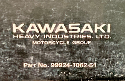 GENUINE KAWASAKI 99924-1062-51 GPZ1000RX SERVICE MANUAL 1985