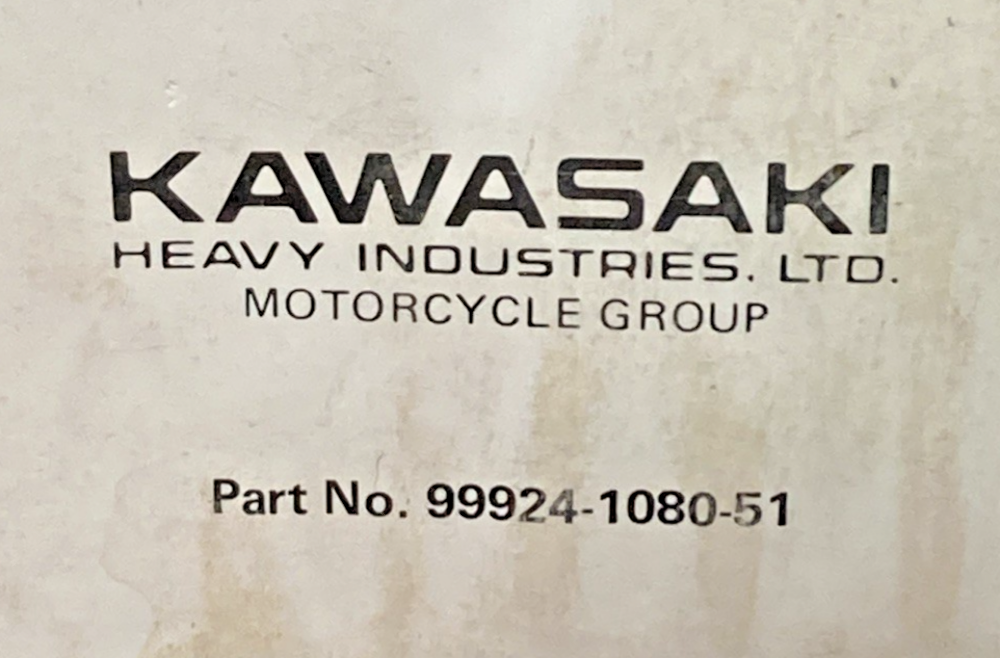 GENUINE KAWASAKI 99924-1080-51 KLR650 KLR500 SERVICE MANUAL 1986
