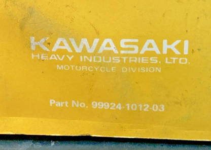 GENUINE KAWASAKI 99924-1012-03 KM100 SERVICE MANUAL 1981