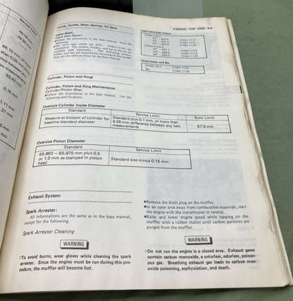 GENUINE KAWASAKI 99924-1074-51 KLT185 SERVICE MANUAL SUPPLEMENT 1985