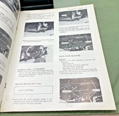 GENUINE KAWASAKI 99963-0037-22 KLT200 SERVICE MANUAL SUPPLEMENT 1982