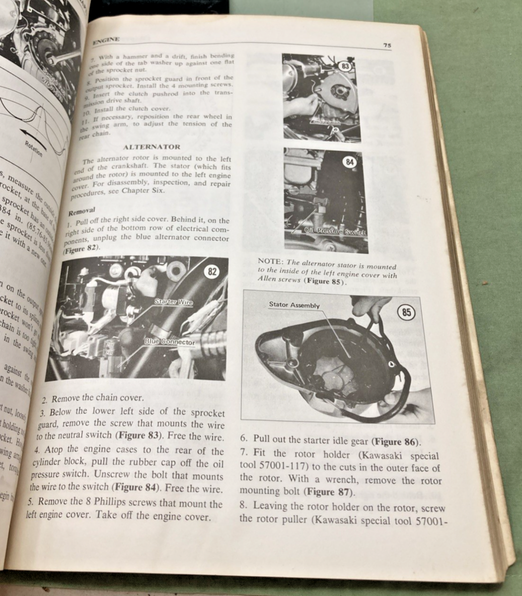 GENUINE CLYMER M354 KAWASAKI Z-1 MODELS SERVICE MANUAL 1973-1974